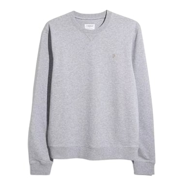 Farah Mens Organic Cotton Crew Neck Sweatshirt (Grey Marl)