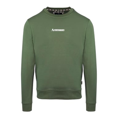 Aquascutum Mens Cotton Blend Ribbed Collar Regular Sweatshirt (Military Green)
