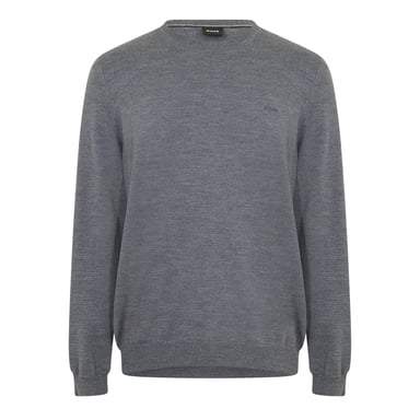 Boss Mens Crew Neck Regular Long-Sleeved Sweatshirt (Medium Grey)