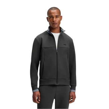 Boss Mens Embroidered Logo Regular Long-Sleeved Track Jacket (Dark Grey)