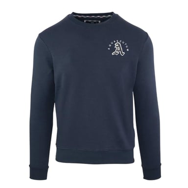 Aquascutum Mens Embroidered Logo Crew Neck Sweatshirt (Navy)