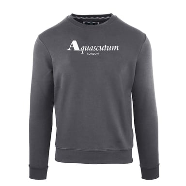 Aquascutum Mens Crew Neck Regular Sweatshirt (Antracite)