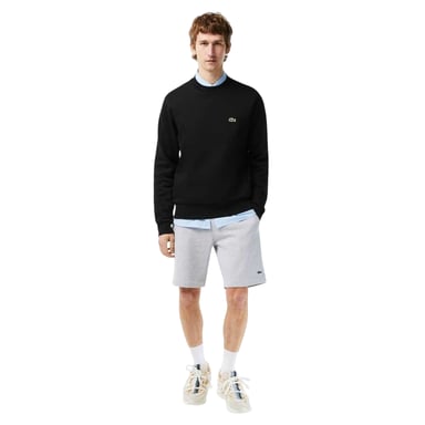 Lacoste Mens Embroidered Logo Fleece Crew Neck Sweatshirt (Black)