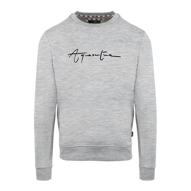 Aquascutum Mens Script Crew Neck Regular Sweatshirt (Grey)