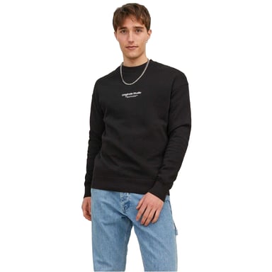Jack And Jones Mens Crew Neck Relaxed Fit Sweatshirt (Black)