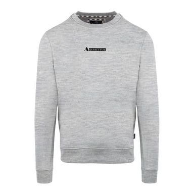 Aquascutum Mens Cotton Blend Ribbed Collar Regular Sweatshirt (Grey)