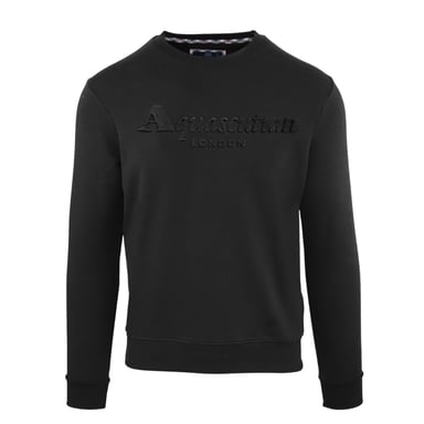 Aquascutum Mens Embroidered Logo Cotton Sweatshirt (Black)