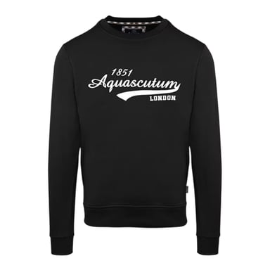 Aquascutum Mens Crew Neck Regular Sweatshirt (Black)