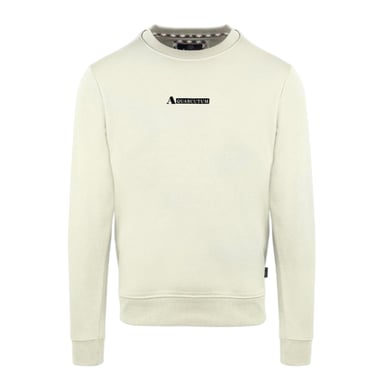 Aquascutum Mens Cotton Blend Ribbed Collar Regular Sweatshirt (Butter)