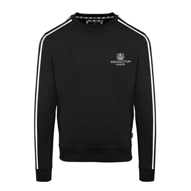 Aquascutum Mens Ribbed Collar Regular Sweatshirt (Black)