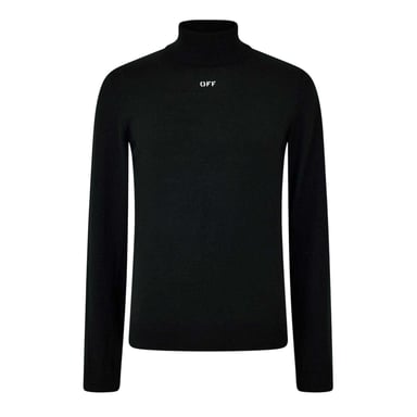 Off White Mens Knitted Turtle Neck Sweatshirt (Black/White)