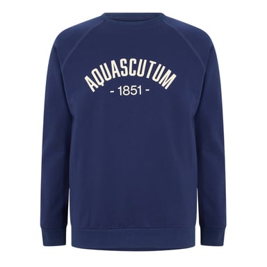 Aquascutum Mens Crest Raglan Sweatshirt (Navy)