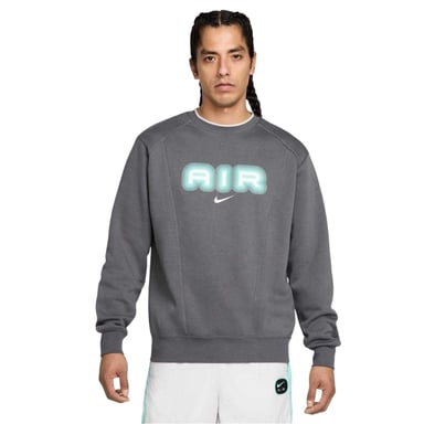 Nike Mens Air Crew Neck Relaxed Fit Long-Sleeved Sweatshirt (Iron Grey)