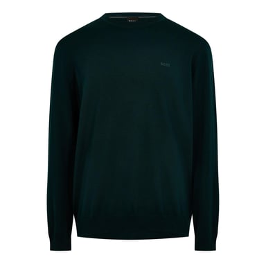 Boss Mens Crew Neck Regular Long-Sleeved Sweatshirt (Dark Green)