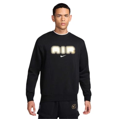 Nike Mens Air Crew Neck Relaxed Fit Long-Sleeved Sweatshirt (Black/Gold)