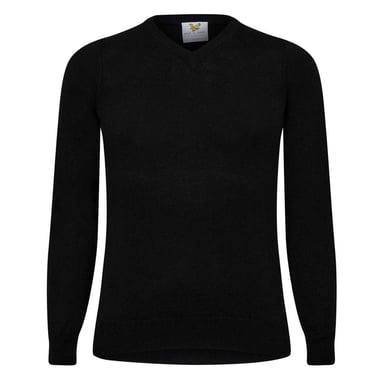 Lyle & Scott Mens Merrick Knitted V Neck Pullover (True Black)