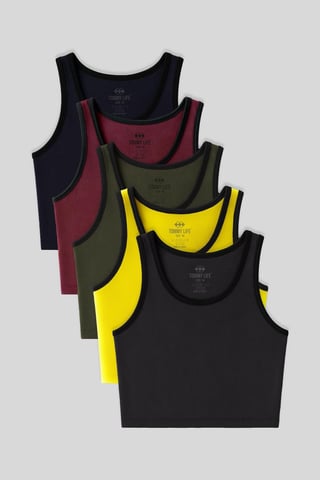 Ribbed Cotton-Blend Sleeveless Crop Top