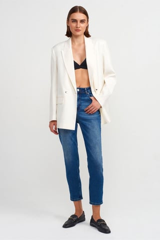 Women's High-Waist Slim Straight Jeans