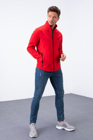 Men's Solid Scuba Zip-Front Jacket