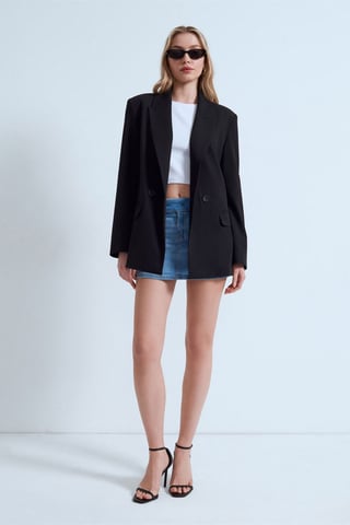 Women's Long Crepe Blazer Jacket