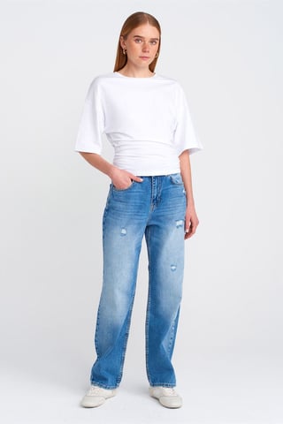 High-Waist Wide-Leg Mom Jeans