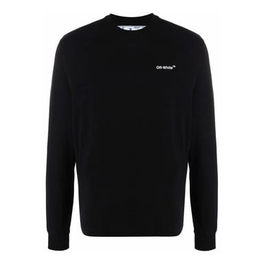 Off-White Mens Jersey Long-Sleeved T-Shirt (Black/Pink)