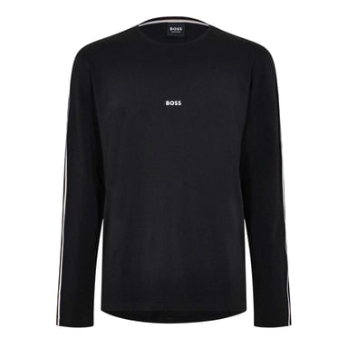Boss Mens Unique Striped Jersey Long-Sleeved T-Shirt (Black)