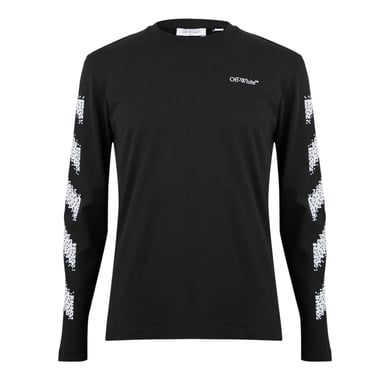 Off White Mens Crew Neck Regular T-Shirt (Black/White)