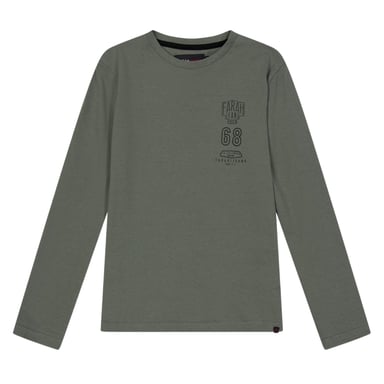 Farah Childrens/Kids Stacked Logo Long-Sleeved T-Shirt (Green)