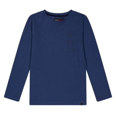 Farah Childrens/Kids Stacked Logo Long-Sleeved T-Shirt (Blue)