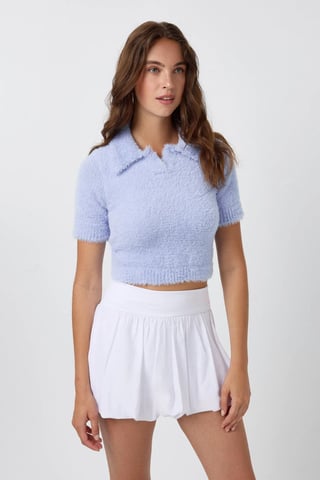 Pikékrage Stickad Crop Top