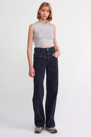 Stickad Crew Neck Crop Top