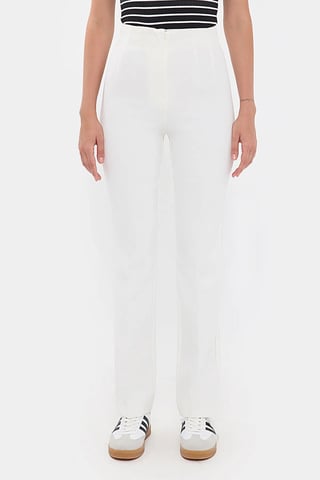Plissé Hoge Taille Rechte Pantalon