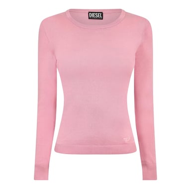 Diesel Womens/Ladies Fine Knit Ribbed Sweatshirt (Pink)