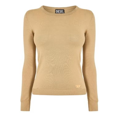 Diesel Womens/Ladies Fine Knit Ribbed Sweatshirt (Neutral)