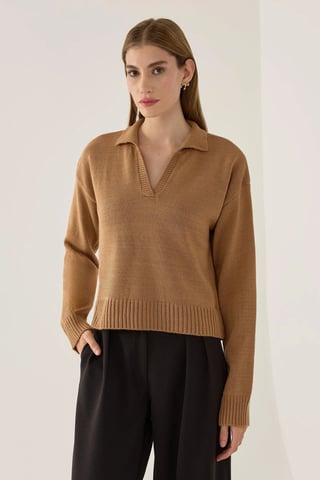 Polo Collar Knit Sweater
