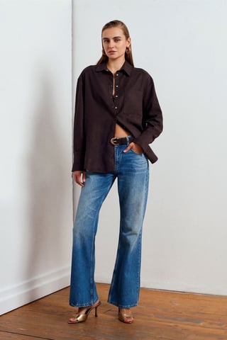 Low-Waist Flare-Leg Jeans