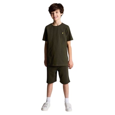 Lyle & Scott Shorts med broderad logotyp för pojkar (Olive)