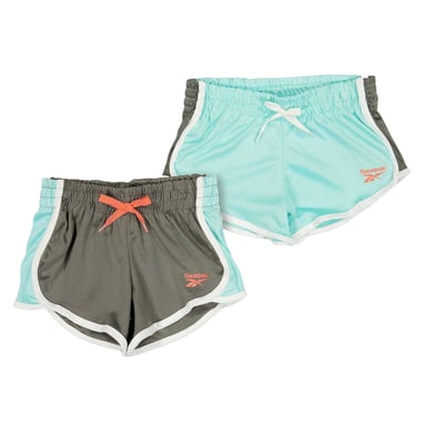 Reebok Jersey Shorts för flickor (Förpackning med 2 st) (Aruba Blue)