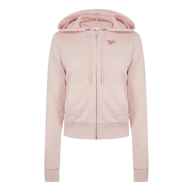 Reebok Womens/Ladies French Terry Regular Full Zip Hoodie (Light Pink)