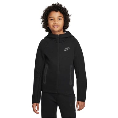 Nike Childrens/Kids Tech Fleece Full Zip Hoodie (Black)