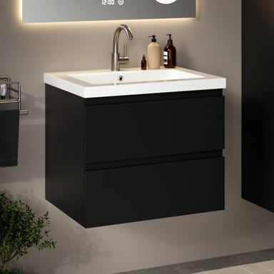 Mirlux Badkamermeubel karo 60cm mat wastafel wit