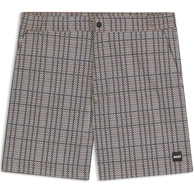 Boss Mens Plaid Swim Shorts (Black)
