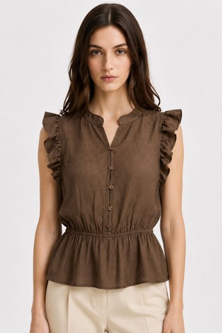Texturerad Jacquard Peplum Blus