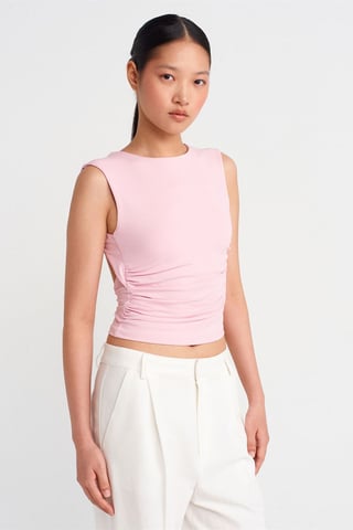 Kvinnors Slim-fit Utsvängd Crop Blus