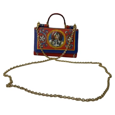 Dolce & Gabbana Printed Sicily Von Bag in Multicolor Leather
