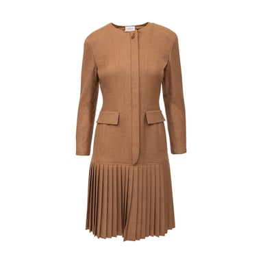 Valentino Boutique Pleated Wool Dress - '90s