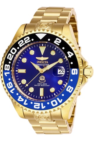 Invicta Grand Diver 27971 Herenhorloge - Automatisch Uurwerk - Roestvrij Staal met Blauwe Wijzerplaat - 47 mm