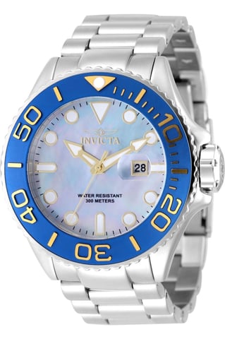 Invicta Grand Diver 49157 Men's Watch - Quartz Movement - Stainless Steel with Mother Of Pearl Dial - 52 mm