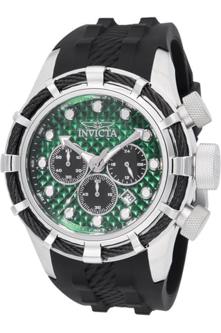 Invicta Bolt 49165 Men's Watch - Quartz Movement - Stainless Steel with Green Dial - 50 mm